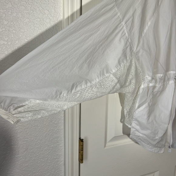 Free People FP Movement Lace Panel Retro Style Hooded Windbreaker White, Sz M - Picture 5 of 10